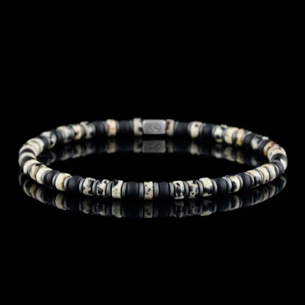 Dalmatian Jasper - Black Bracelet II (4mm)